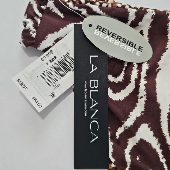 La Blanca Fierce Lines Reversible Side Shirred Hipster Bottom - Picture 10 of 14